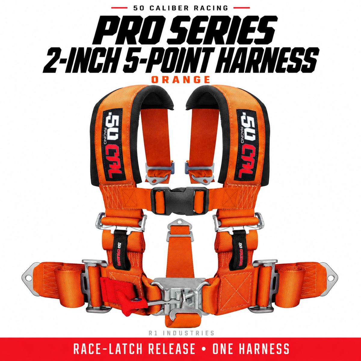 ORANGE Pro Series 2-inch 5-point race-latch harness — standalone color image
