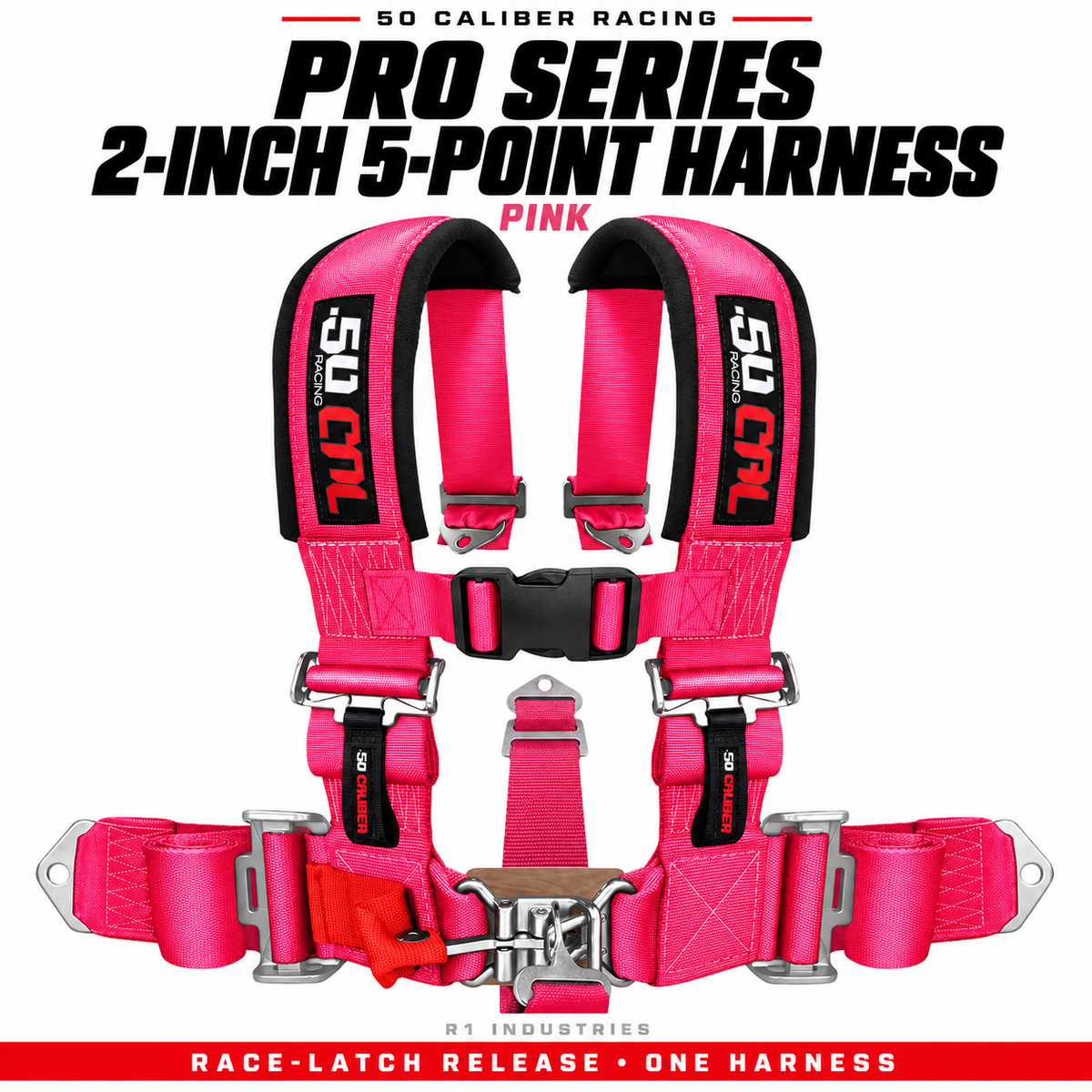 PINK Pro Series 2-inch 5-point race-latch harness — standalone color image