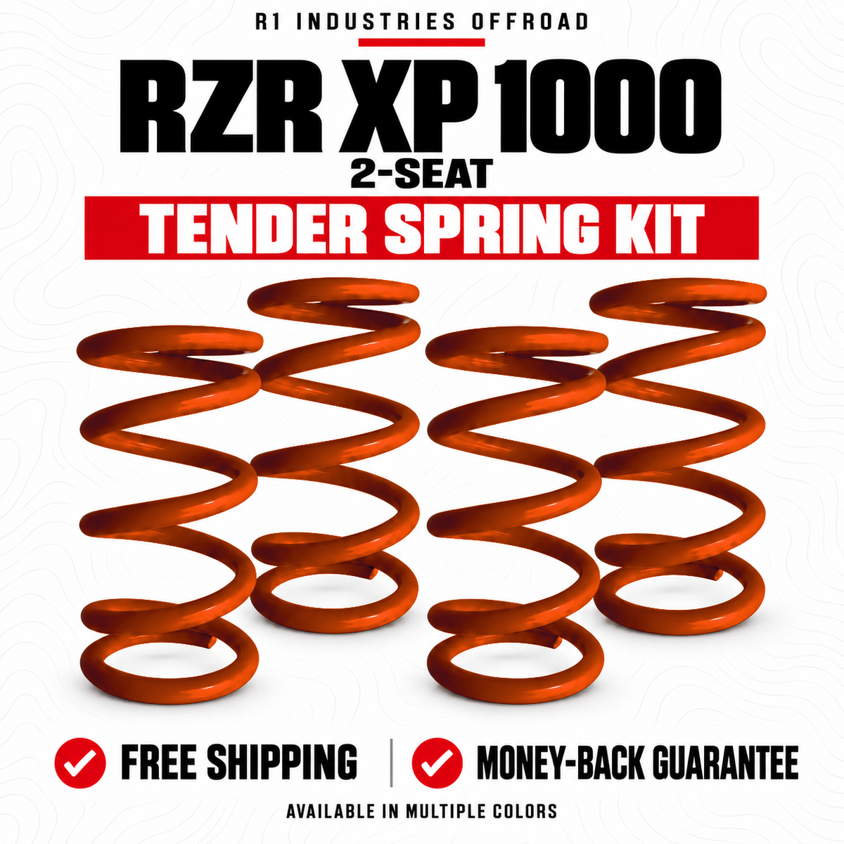 Polaris RZR XP 1000 2-Seat Tender Spring Kit in Orange Madness (Darker Shade)