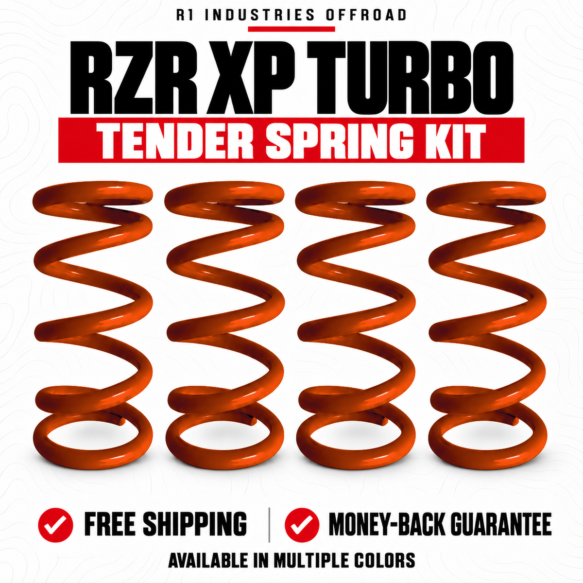 Polaris RZR XP Turbo Tender Spring Kit in Orange Madness (Darker Shade)