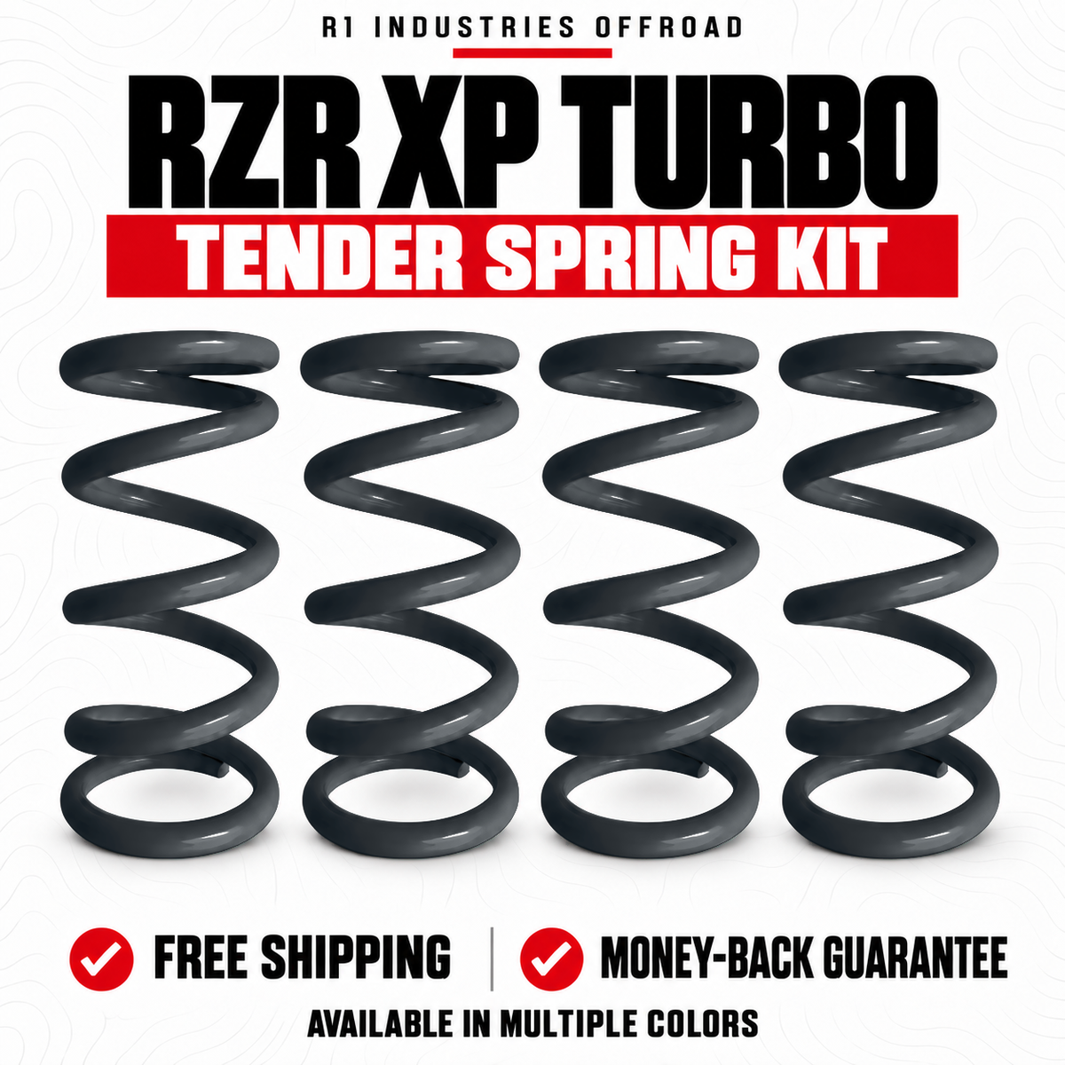 Polaris RZR XP Turbo Tender Spring Kit in Stealth Grey (Dark Metallic Grey)