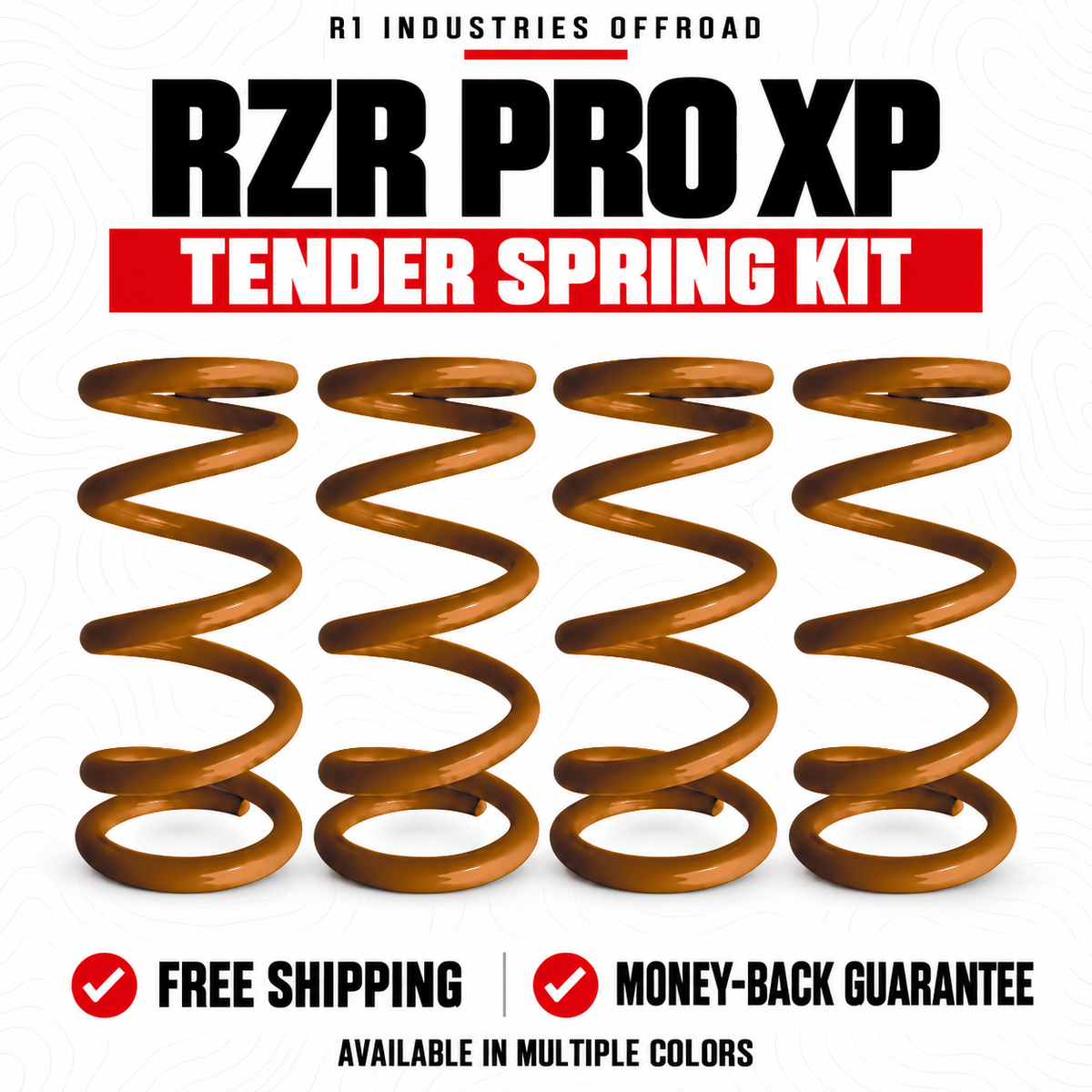 Polaris RZR Pro XP Tender Spring Kit in Orange Spectrum (Lighter Shade)