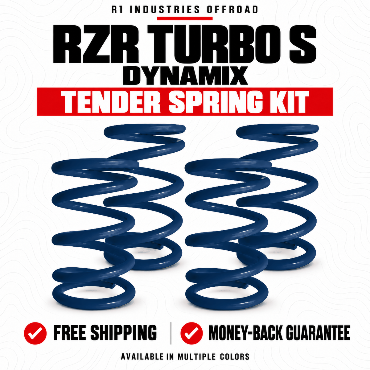 Polaris RZR Turbo S Dynamix Tender Spring Kit in Velocity Blue