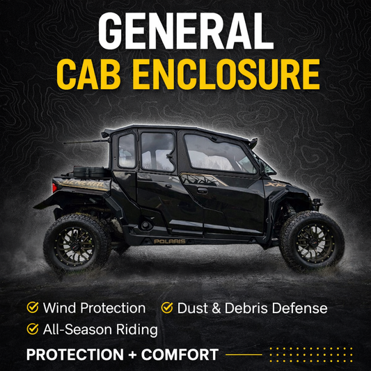 Polaris General 4-Seater Full Cab Enclosure (2017+) | DOT Safety Glass & Aluminum Frame