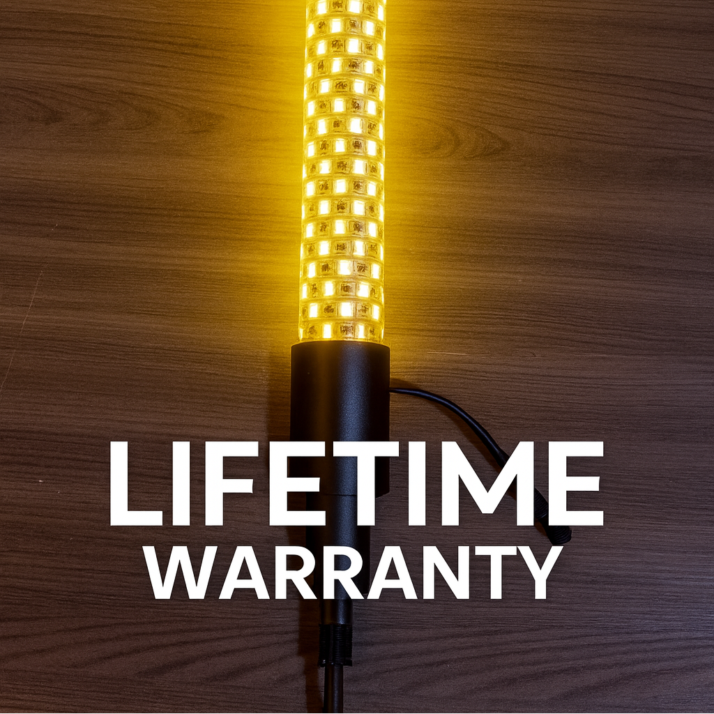 R1 LED light whip with no-questions-asked lifetime warranty