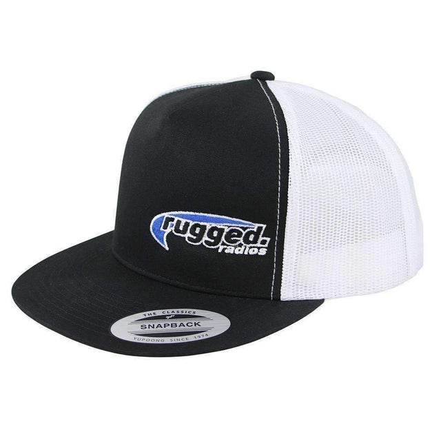 Photo of Rugged Radios Flat Bill Snapback Hat - Black and White by Rugged Radios - Premium for UTVs / Side by Sides