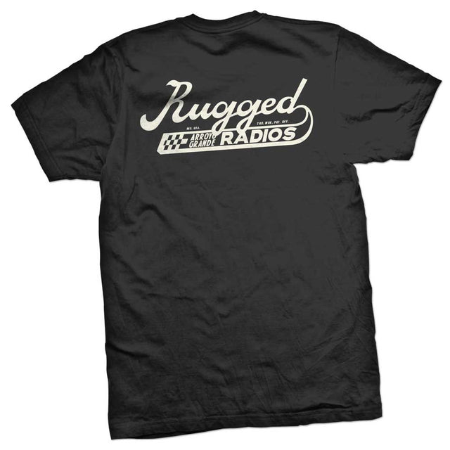 Photo of Rugged Radios SCRIPT T-Shirt - Black by Rugged Radios - Premium for UTVs / Side by Sides