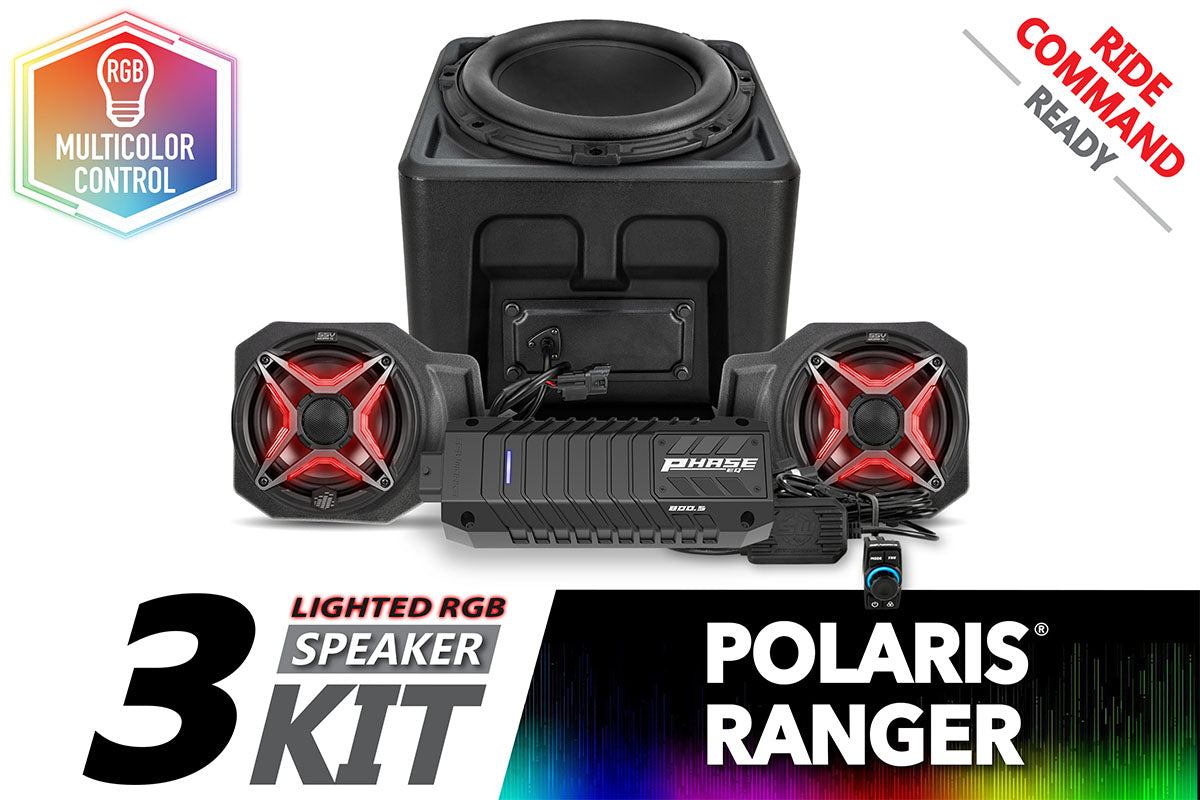 SSV Works '18-'24 Polaris Ranger XP 1000 V-Spec 3-Speaker Audio System for Ride Command