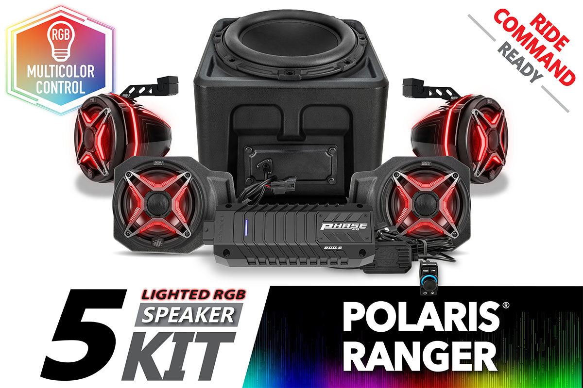 SSV Works '18-'24 Polaris Ranger XP 1000 V-Spec 5-Speaker Audio System for Ride Command