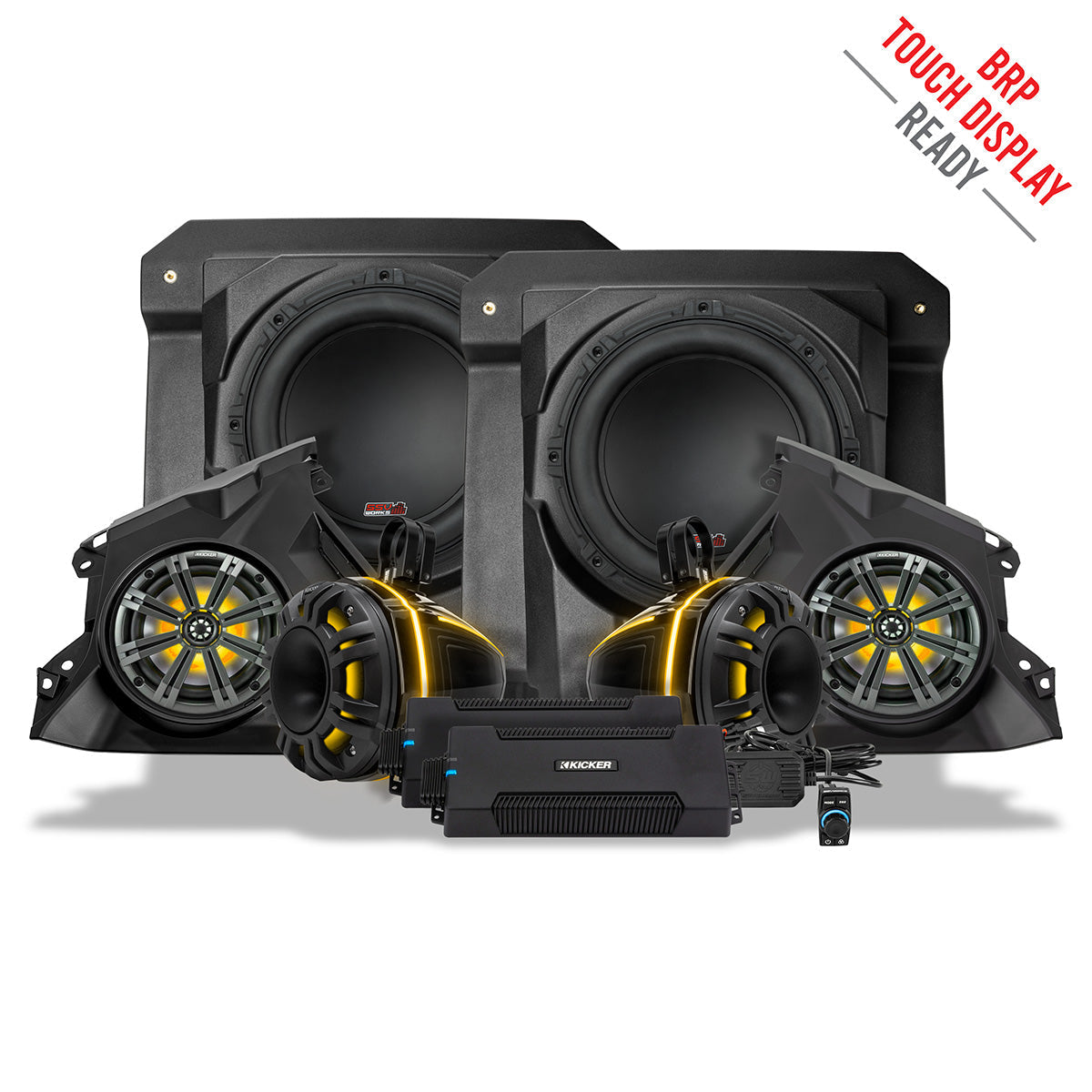 SSV Works '24-'26 Can-Am Maverick R Phase-6 K-Spec 1400watt 6-Speaker Stereo System With Kicker Horns