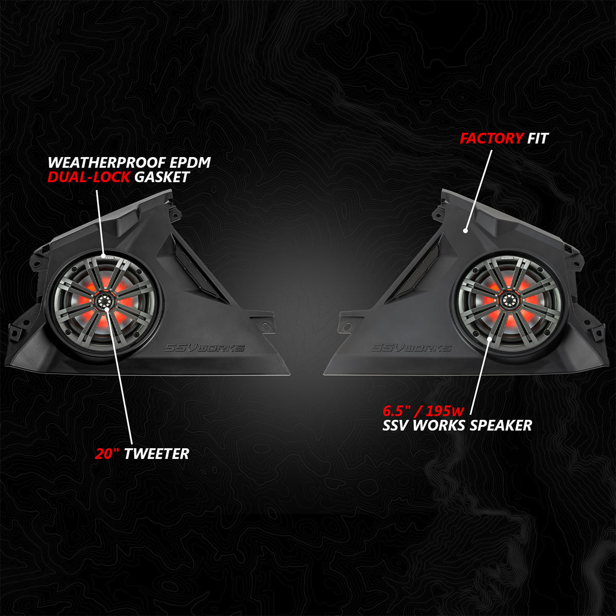 SSV Works '24-'26 Can-Am Maverick R Phase-6 K-Spec 1400watt 6-Speaker Stereo System With Kicker Horns