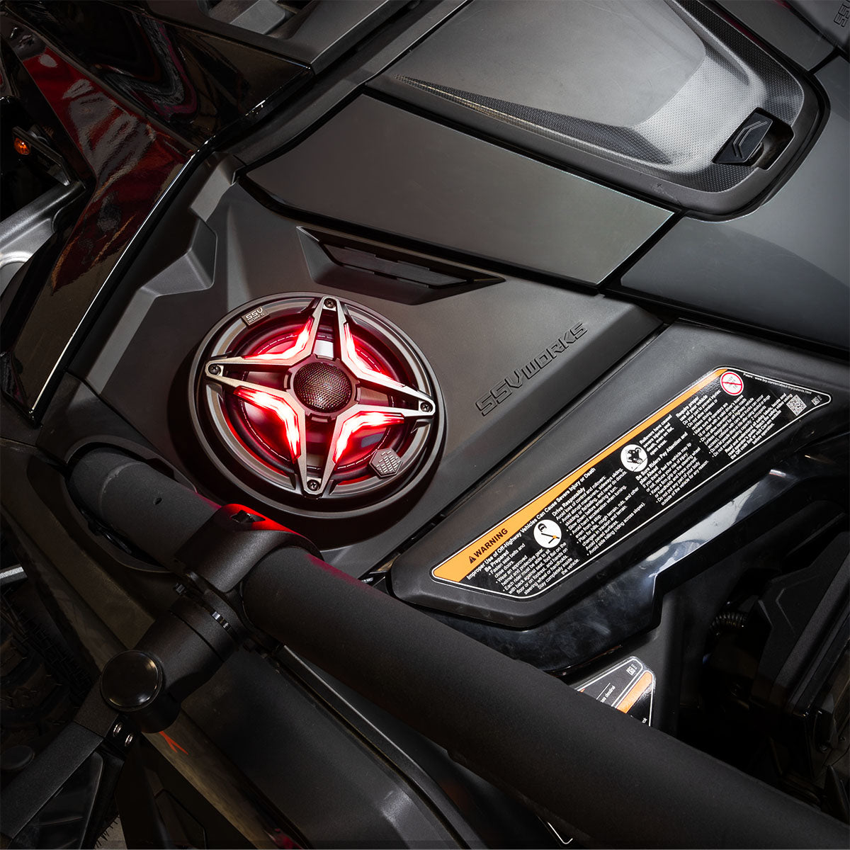 SSV Works '24-'26 Can-Am Maverick R Phase-6 K-Spec 1400watt 6-Speaker Stereo System With Kicker Horns