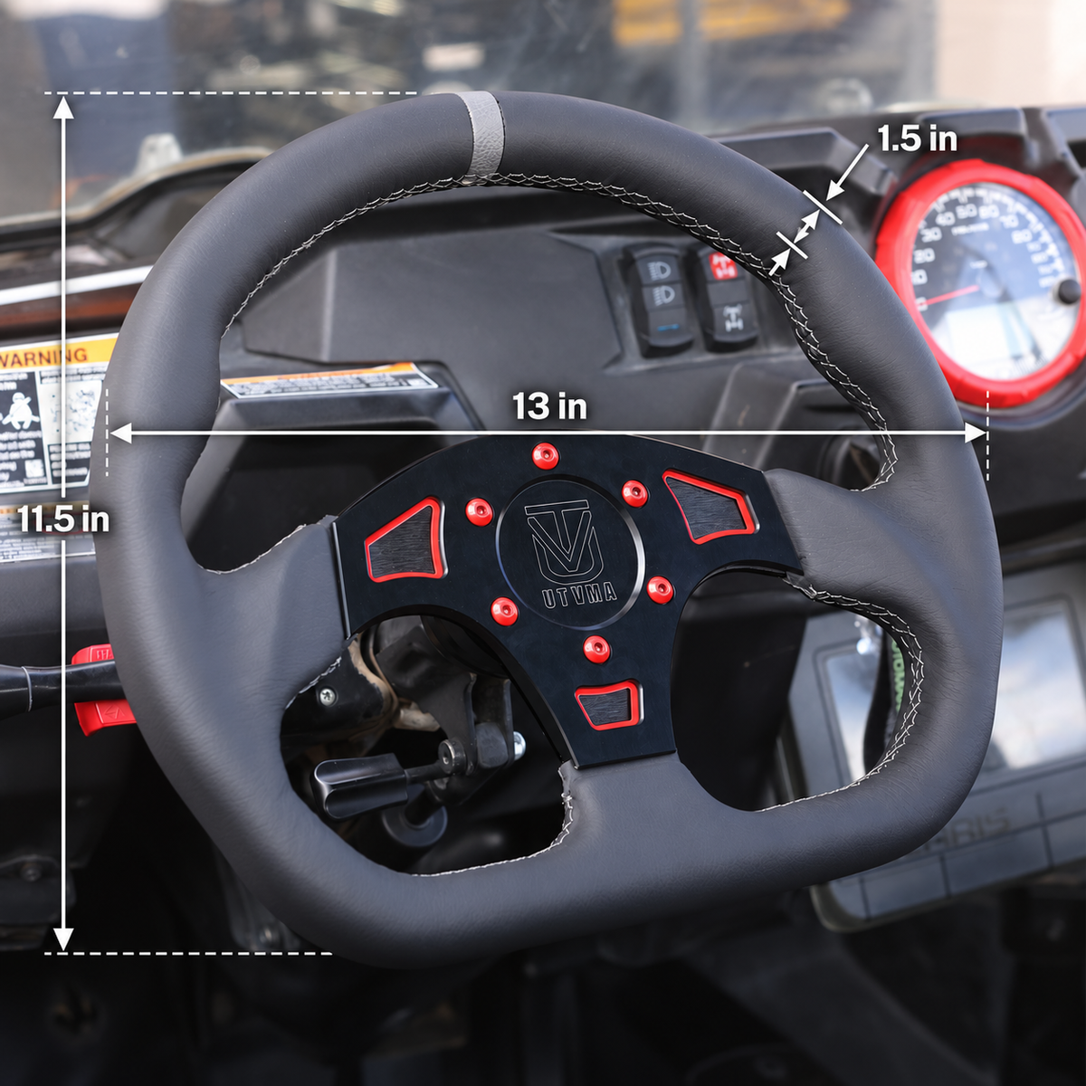 UTVMA DriftX UTV Leather Steering Wheel with Hub