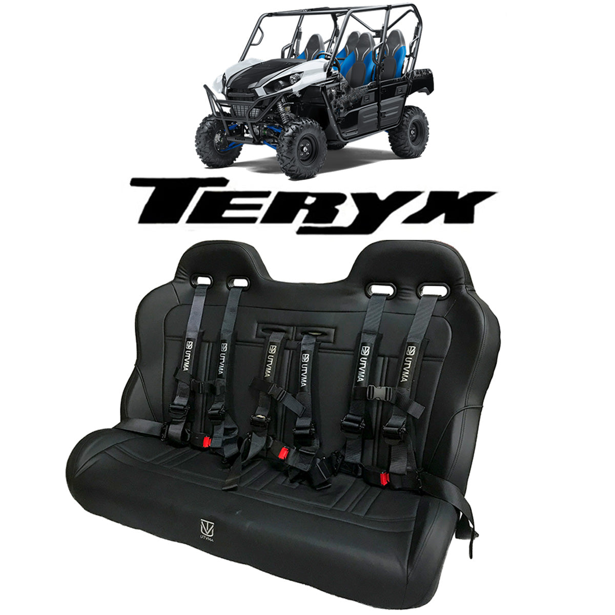 Photo of Teryx 4 Rear Bench Seat (2012-2025) W Harnesses by UTV Mountain Accessories - Premium Seats & Accessories for UTVs / Side by Sides