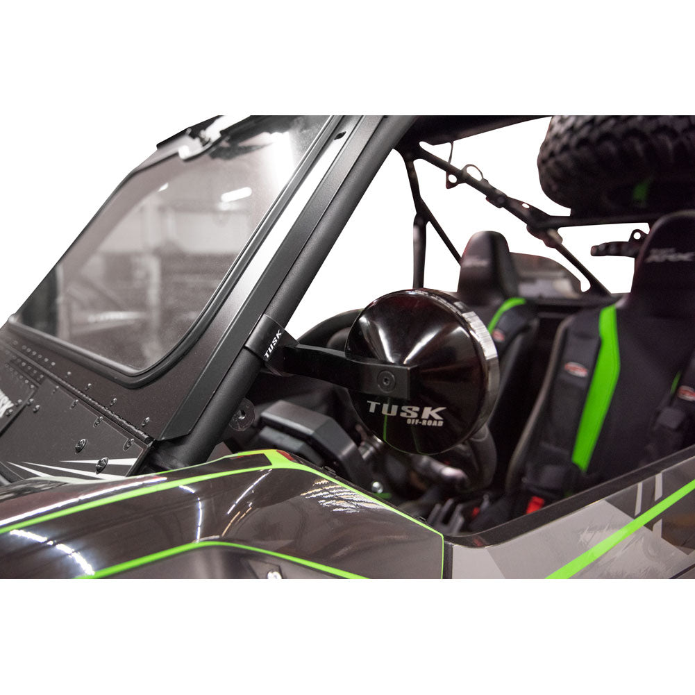 Tusk Alloy Mirror Kit with Low Profile UTV Roll Cage Clamp Polaris RZR 4 800 2007-2026