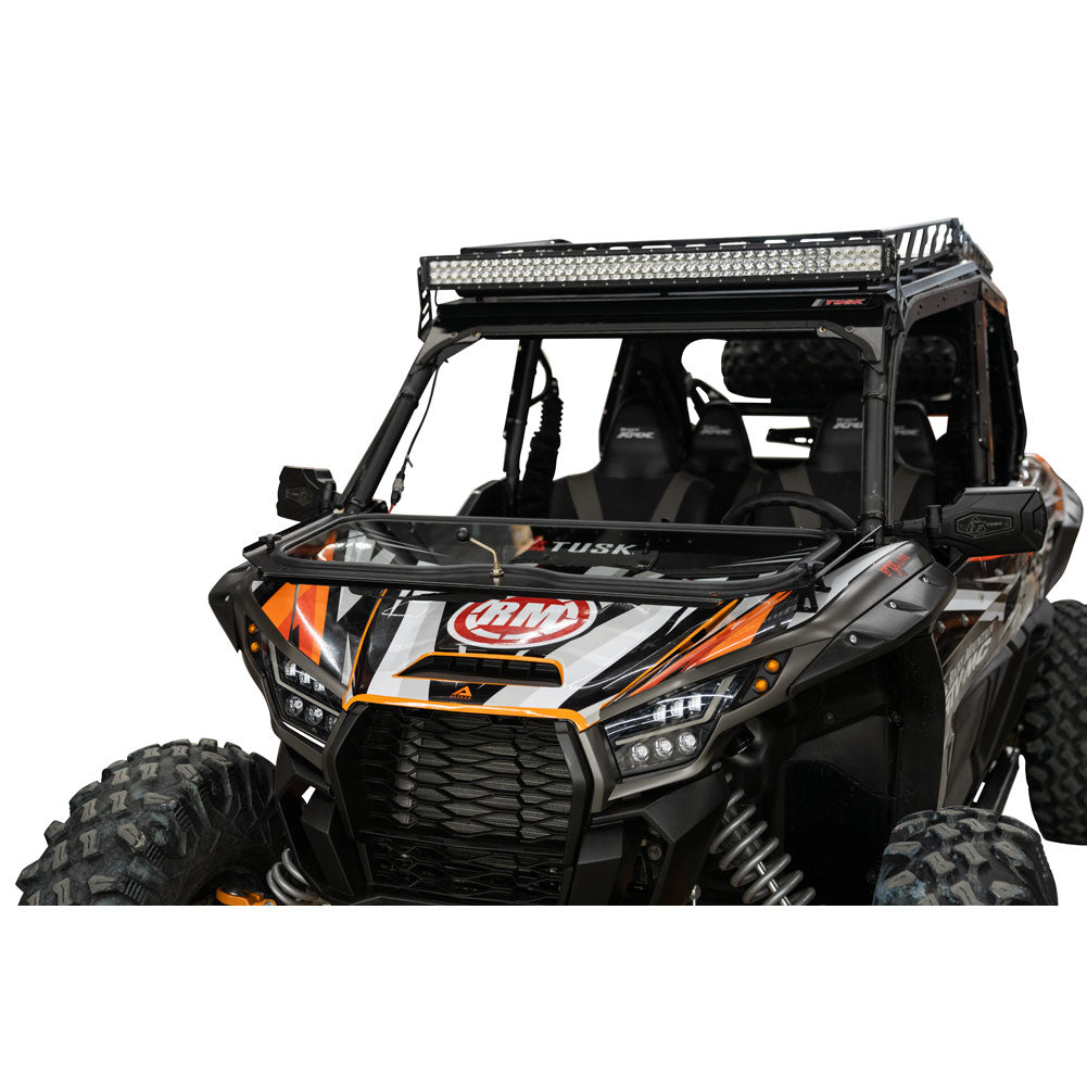 Tusk UTV Folding Glass Windshield w/ Wiper Kawasaki Teryx KRX 1000 2020–2026*
