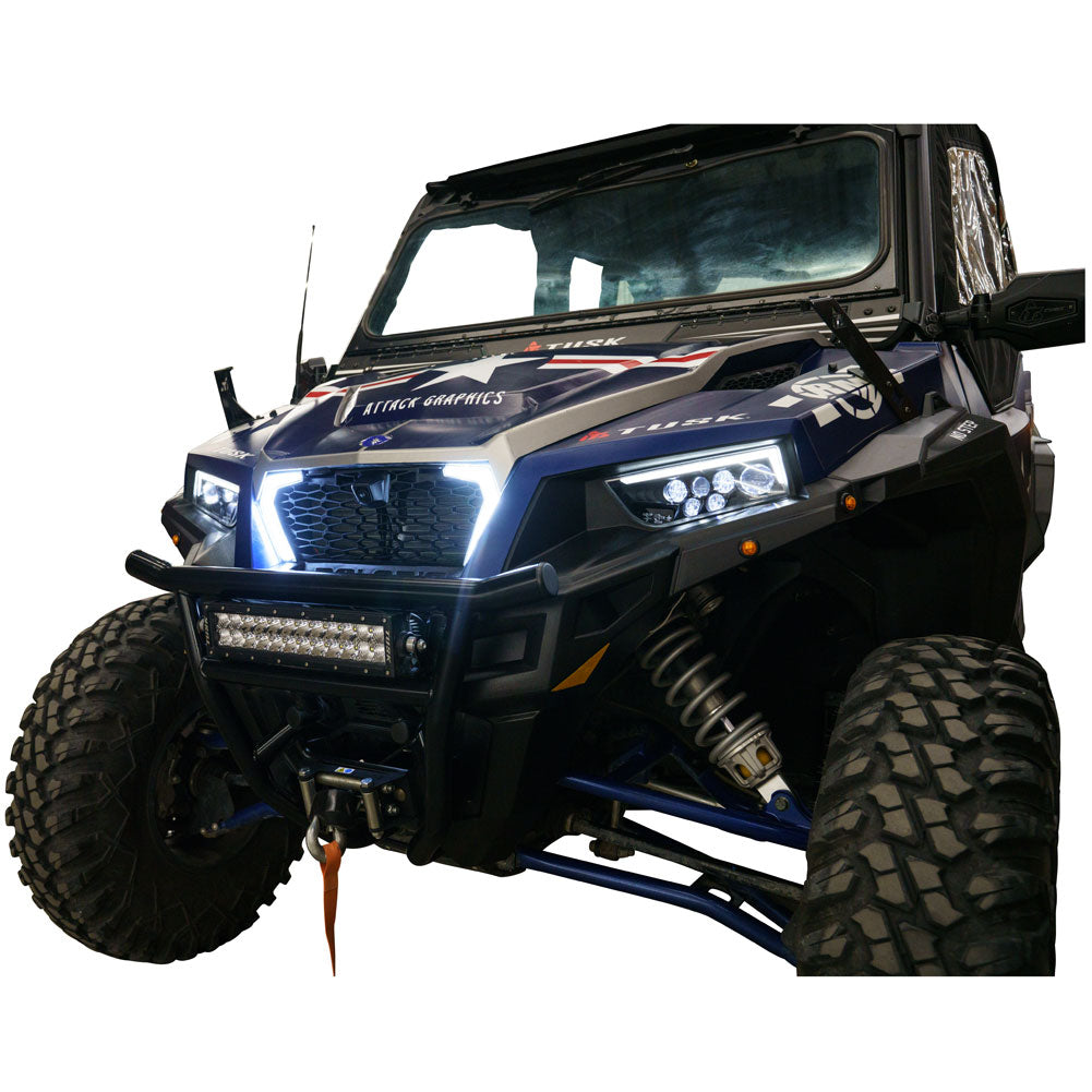 Tusk LED Front Accent Lights with Turn Signals Polaris GENERAL 1000 Deluxe EPS 2016-2026