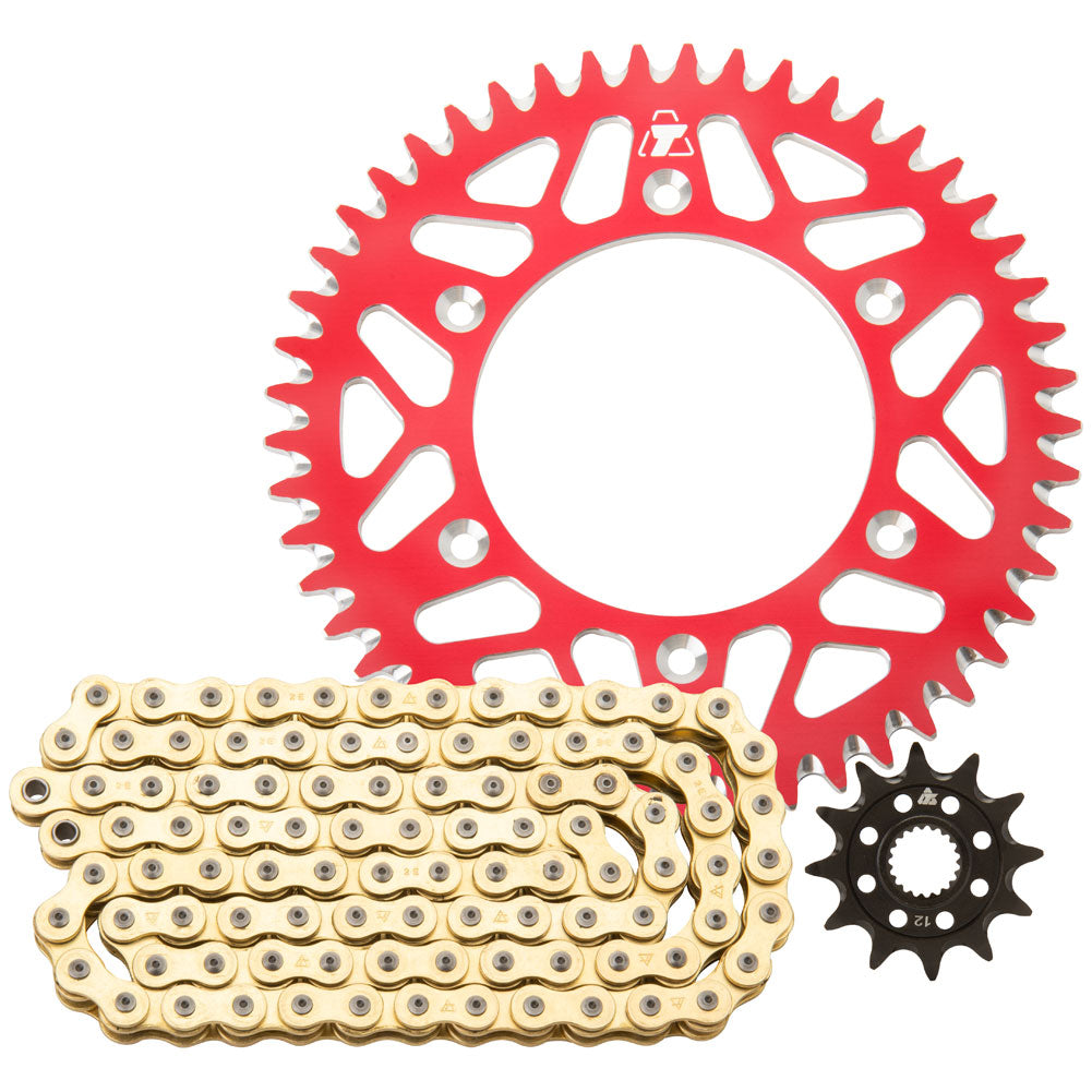 Tusk Chain and Sprocket Kit - Aluminum Rear/Gold X-Ring Chain GASGAS EX 300 (Fuel Injected) 2022-2026