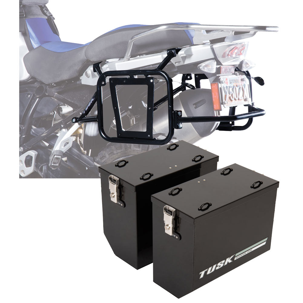 Tusk Aluminum Panniers with Pannier Racks V2 Large BMW R1200GS 2013–2024