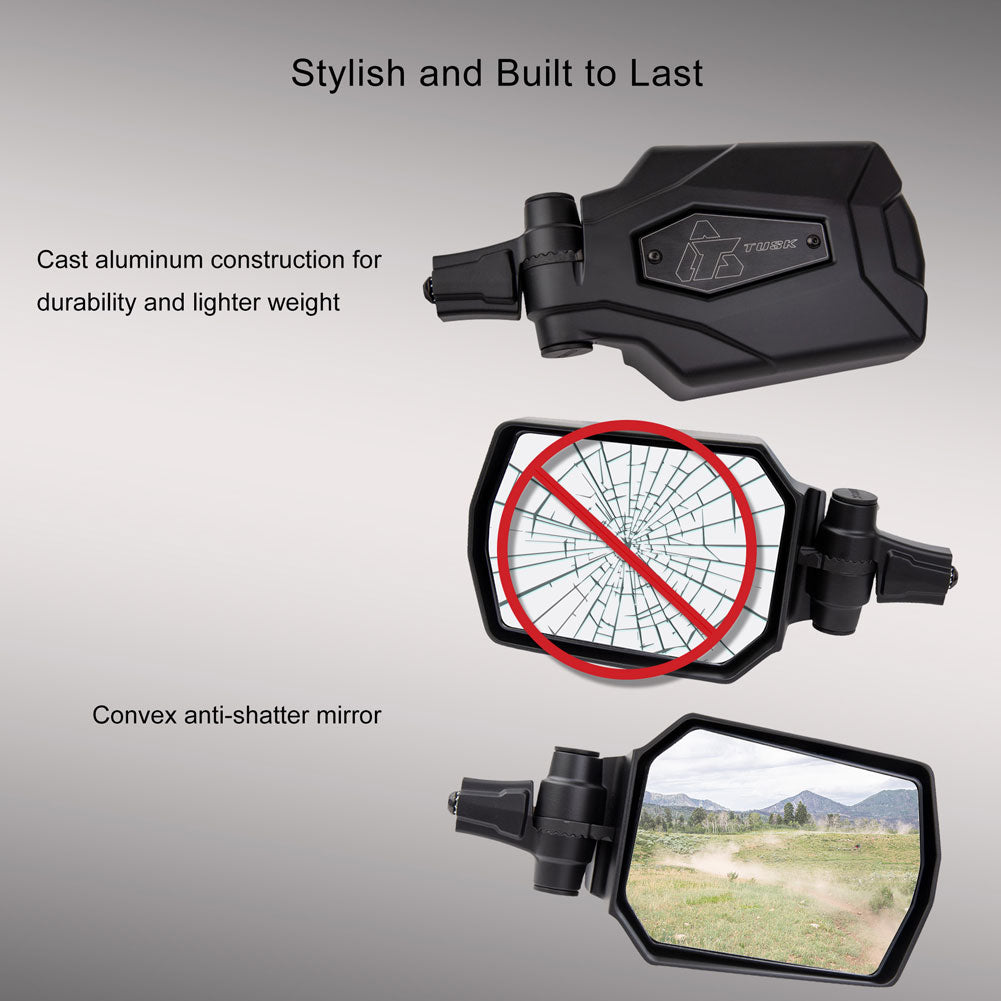 Tusk Pivot Folding Mirror Kit Polaris RZR XP 1000 Premium 2024–2026
