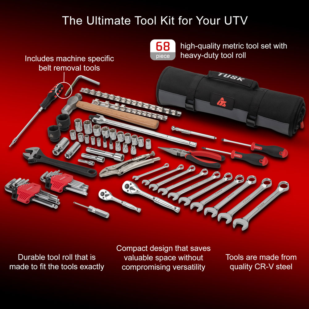 usk UTV Tool Roll Kit with Belt Removal Tools Polaris RANGER 1000 2019-2026