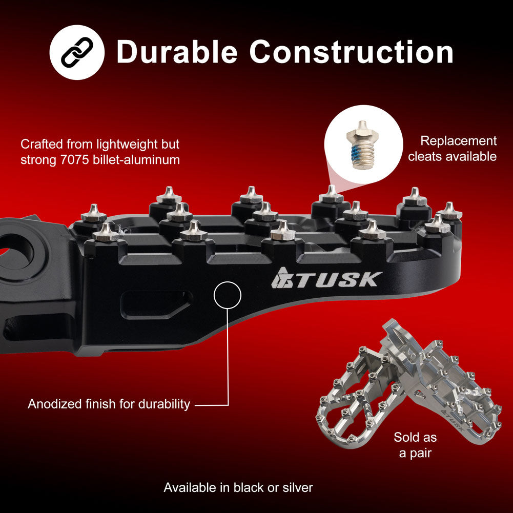 Tusk Strike Billet Moto Foot Pegs Honda Transalp XL750 2024–2025