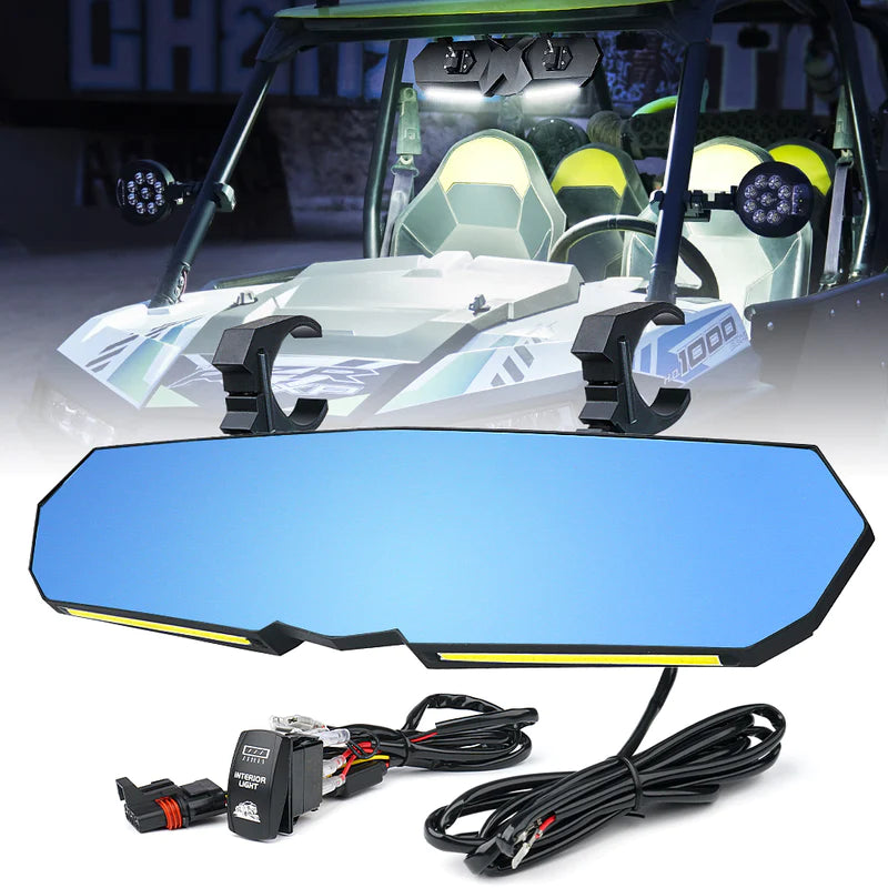 UTV Rear View Mirror with Integrated LED Lights | R1 Industries | XPRITE.