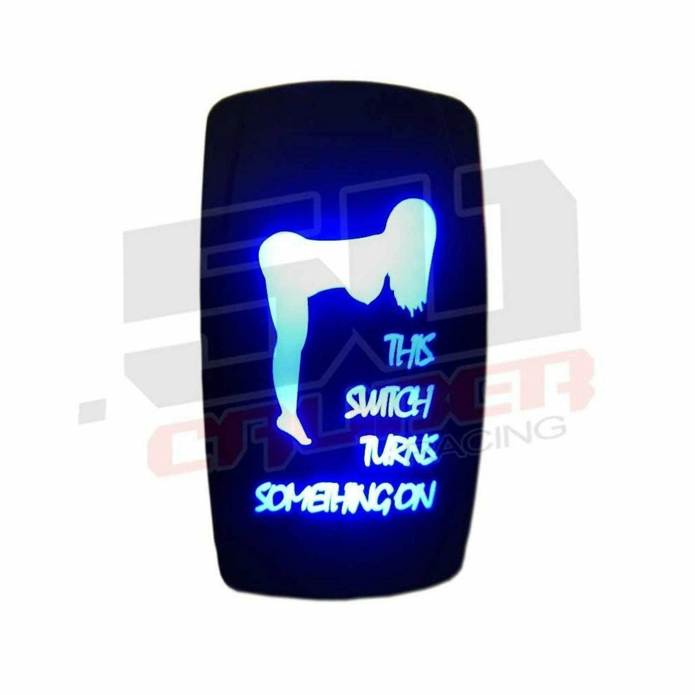 Photo of "This Switch Turns Something On" Waterproof Rocker Switch - LED Backlit, IP66 by 50 Caliber Racing - Premium Rocker Switches for UTVs / Side by Sides