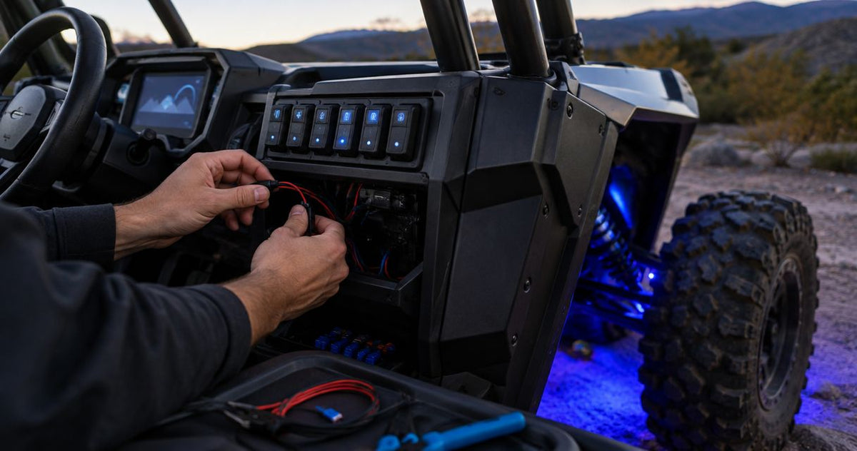 How to wire rock lights into your UTV's factory switch panel