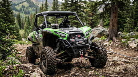 Winch mounts for Kawasaki KRX recovery setups