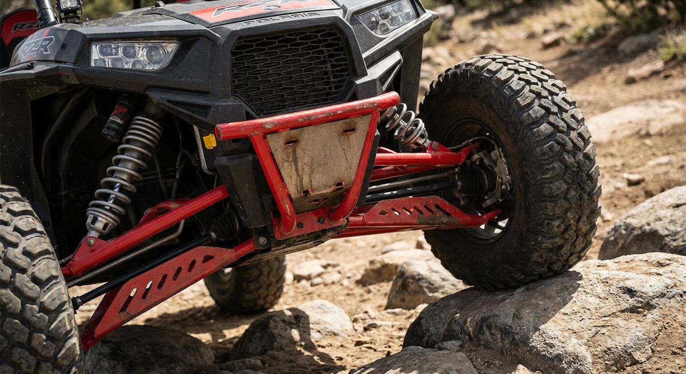 A-arm guards for Polaris RZR rock crawling