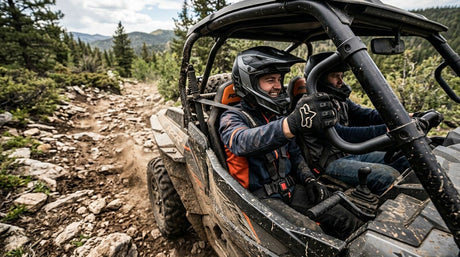Grab bars for UTV passenger safety on rough trails