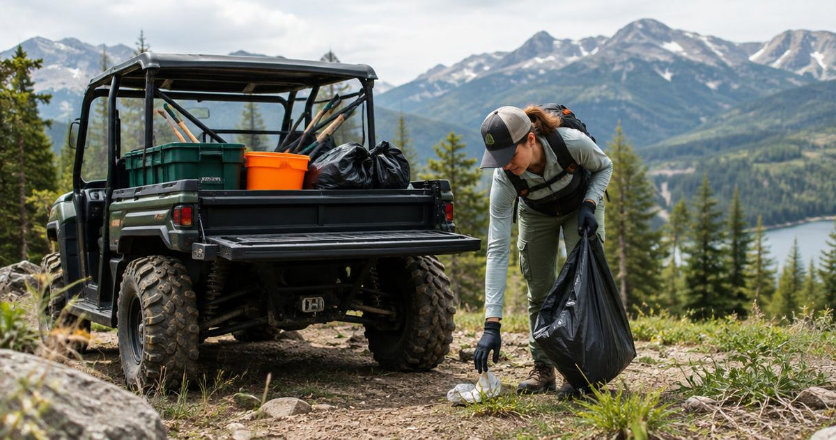 UTV accessories for trail cleanup and conservation crews