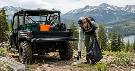 UTV accessories for trail cleanup and conservation crews