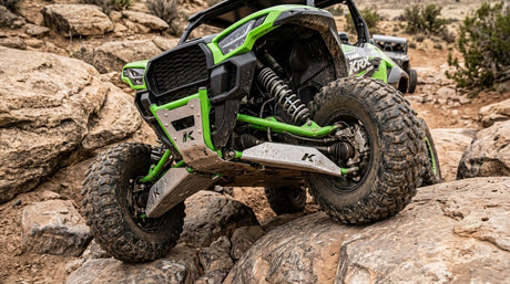 A-arm guards for Kawasaki KRX rock crawling protection