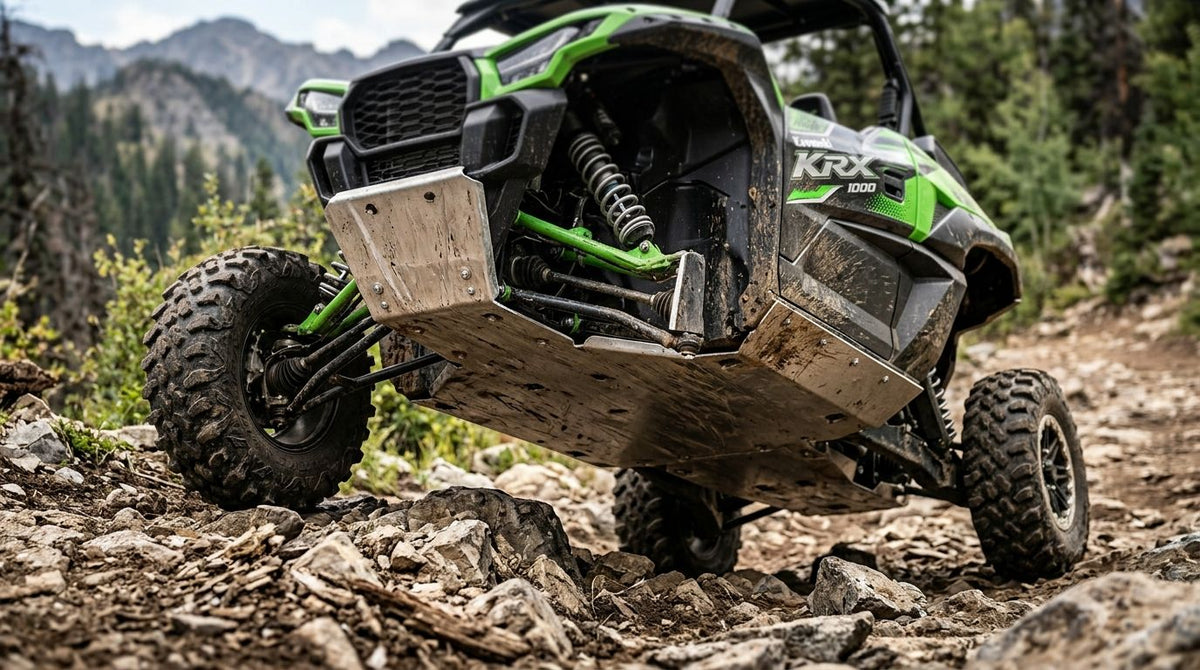 Skid plates for Kawasaki KRX underbody protection