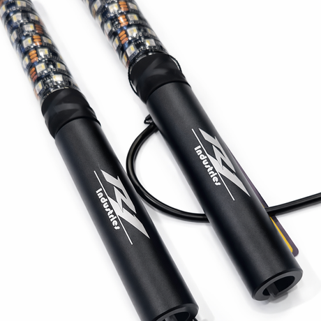 Pair of R1 quick-release UTV LED whip mounts used in the whip mount guide