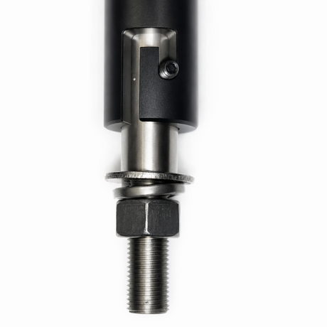 Close-up of an R1 LED whip quick-release base during maintenance inspection