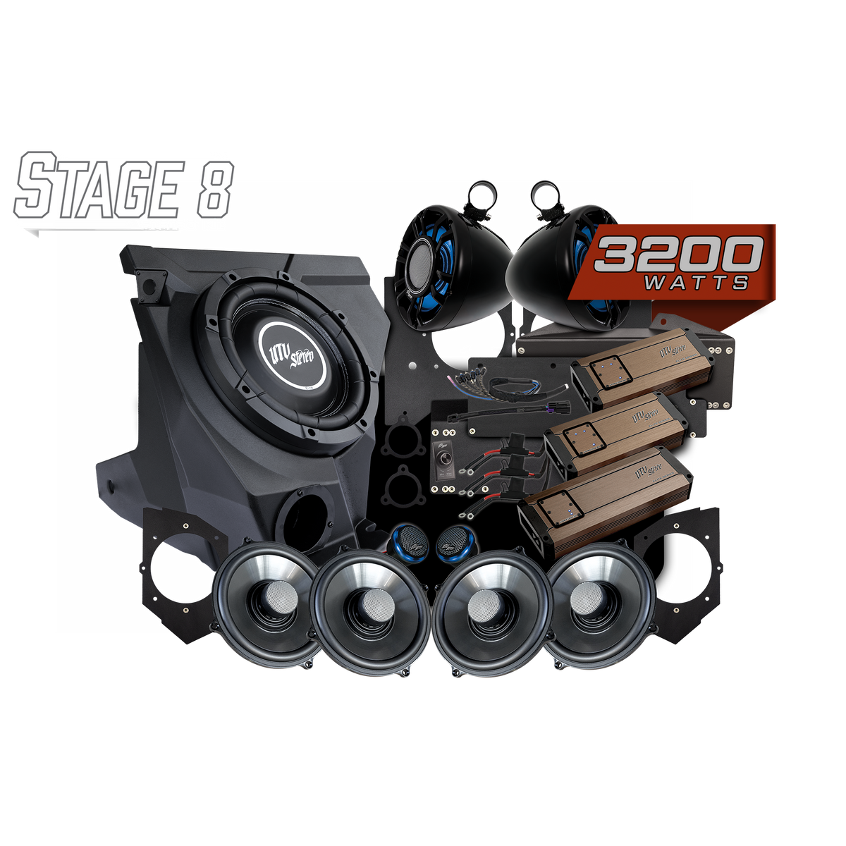 UTV Stereo Kawasaki Teryx H2 Garmin Tread Stage 8 stereo kit