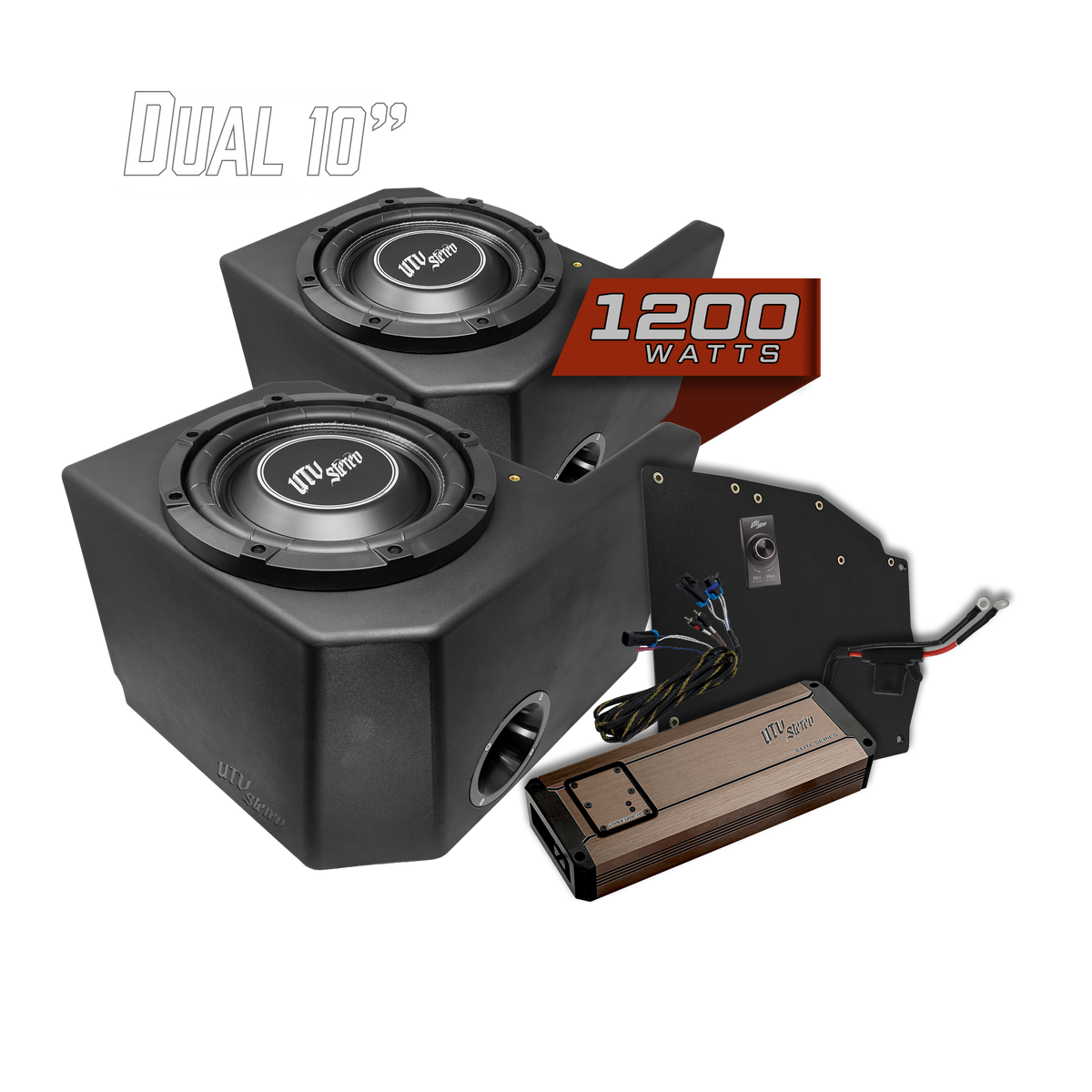 UTV Stereo Polaris Ranger dual 10-inch subwoofer kit