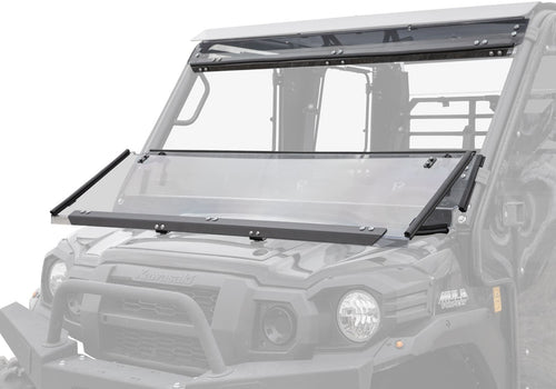 Kawasaki Mule Pro FXT with 3-in-1 windshield and utility accessories collection