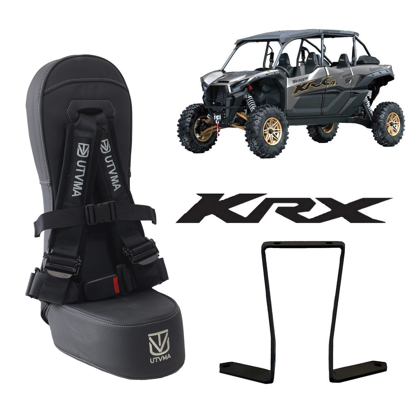 Kawasaki KRX 1000 rear bump seat with harness