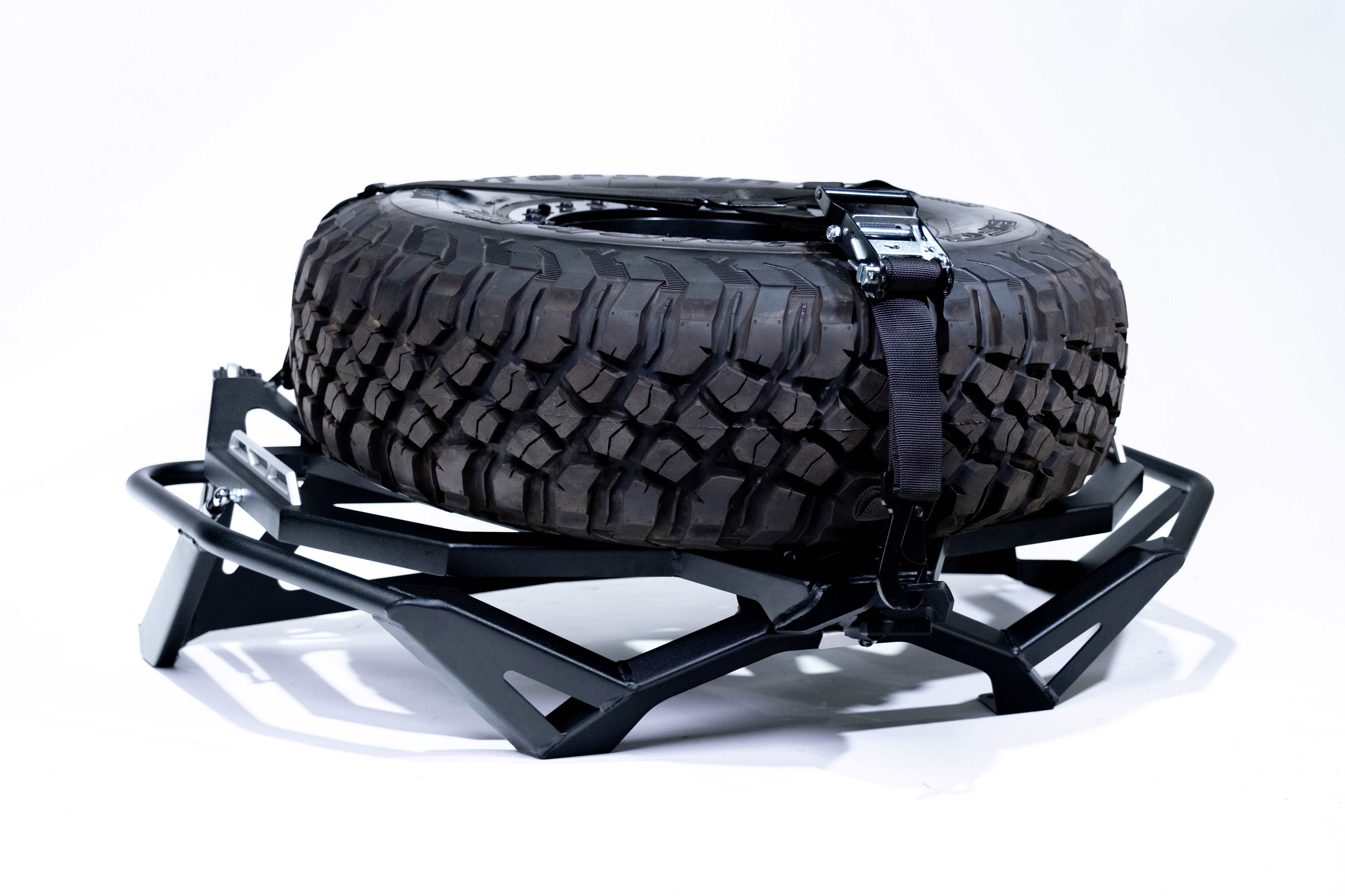 Photo of 2017-2024 Can Am X3 Maverick Volt Series Baja Spare Tire Rack by Elektric Offroad - Premium 2017+ Can Am X3 Maverick Volt Baja Rack for UTVs / Side by Sides