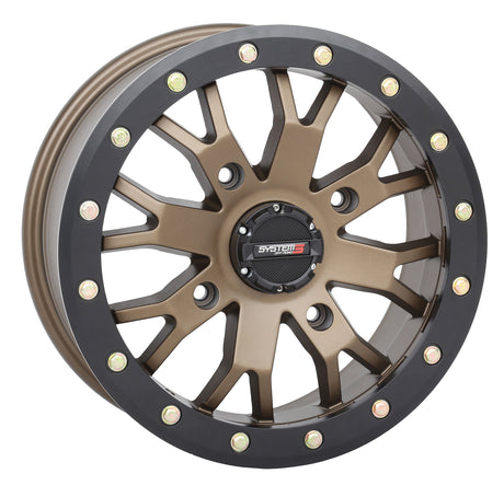Photo of SB4 BL WHEEL 15X7 4+3 (+15MM) 4/137 MATTE BRONZE/BLACK by SYSTEM 3 - Premium Wheels for UTVs / Side by Sides