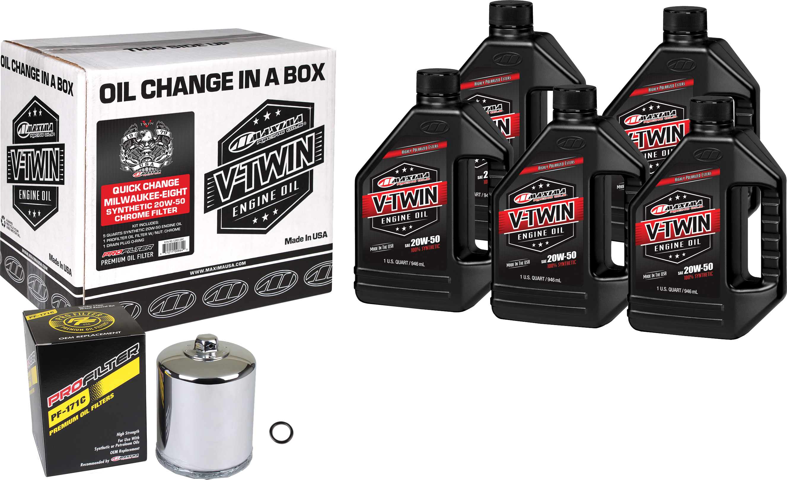 Photo of V-TWIN SYN QUICK CHANGE KIT M8 CHROME FILER by MAXIMA - Premium Tools for UTVs / Side by Sides