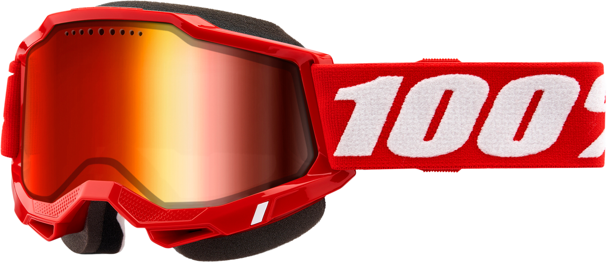 100% Accuri 2 Snowmobile Goggles - Red Red Mirror Lens