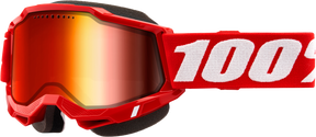 100% Accuri 2 Snowmobile Goggles - Red Red Mirror Lens