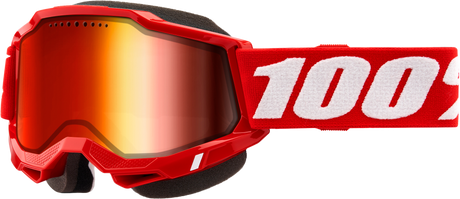 100% Accuri 2 Snowmobile Goggles - Red Red Mirror Lens
