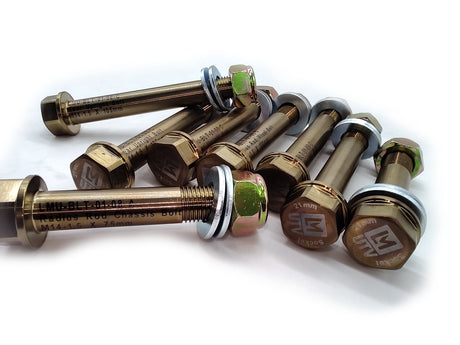 Photo of Polaris Pro R and Turbo R High Strength Rear Radius Rod Bolt Kit by LM-UTV - Premium Bolts for UTVs / Side by Sides