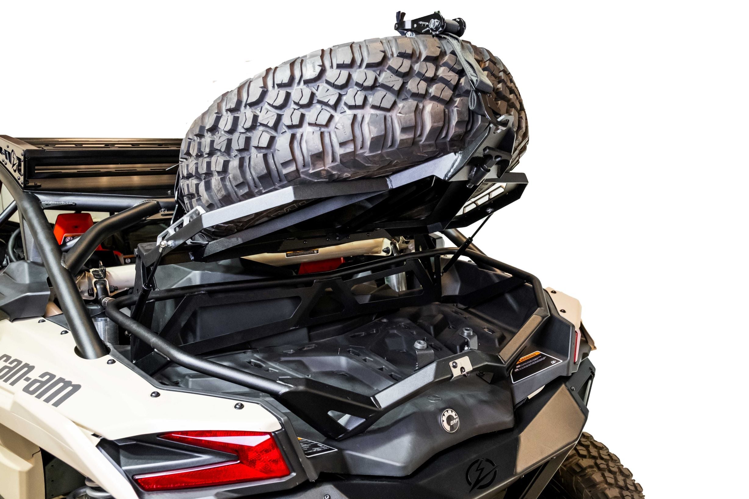 Photo of 2017-2024 Can Am X3 Maverick Volt Series Baja Spare Tire Rack by Elektric Offroad - Premium 2017+ Can Am X3 Maverick Volt Baja Rack for UTVs / Side by Sides
